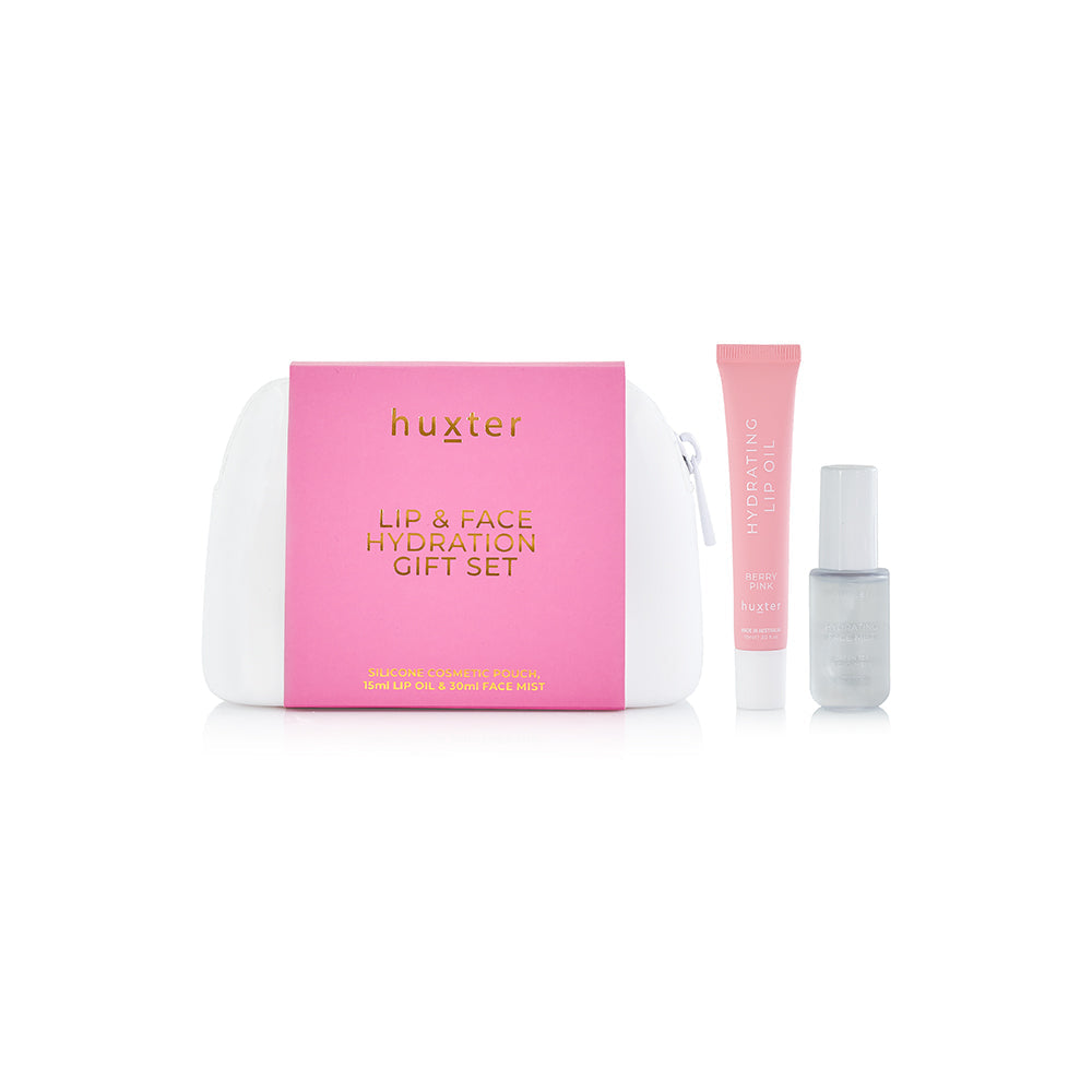Huxter Lip &amp; Face Hydration Gift Set - Includes 15ml Lip Oil &amp; 30ml Face Mist